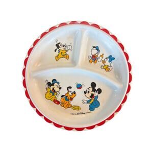 Disney Babies 1984 VTG infant baby plate Mickey Minnie Donald daisy goofy Pluto